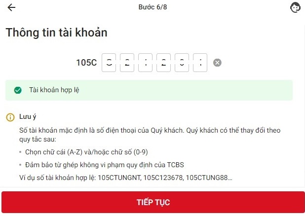 Chọn Hướng dẫn cách mở tài khoản chứng khoán Techcombank (TCBS) Hướng dẫn cách mở tài khoản chứng khoán Techcombank (TCBS) - Hình 8